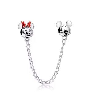 Disney Minnie and Mickey Mouse Silver Charm Chain